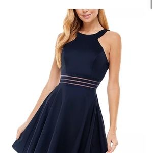 CITY studio -JODI KRISTOPHER CUTAWAY   Navy city Illusions dress